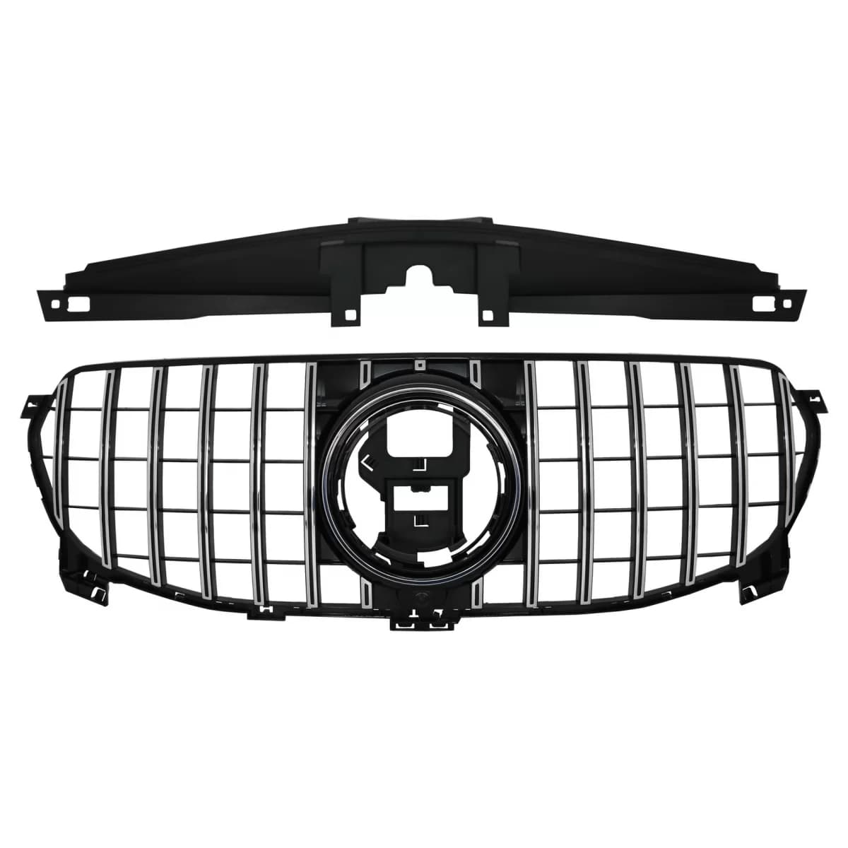 Front Grille suitable for Mercedes GLE W167 V167 C167 Standard Edition (2019-06.2023) GT-R Panamericana Design Chrome Black