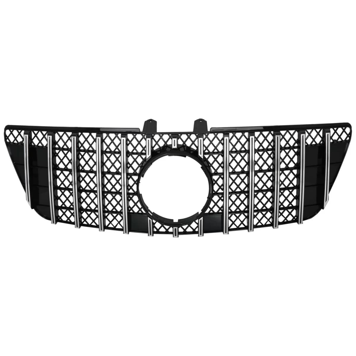Central Front Grille suitable for Mercedes ML W164 Facelift (07.2008-2011) GT-R Panamericana Design Black Chrome