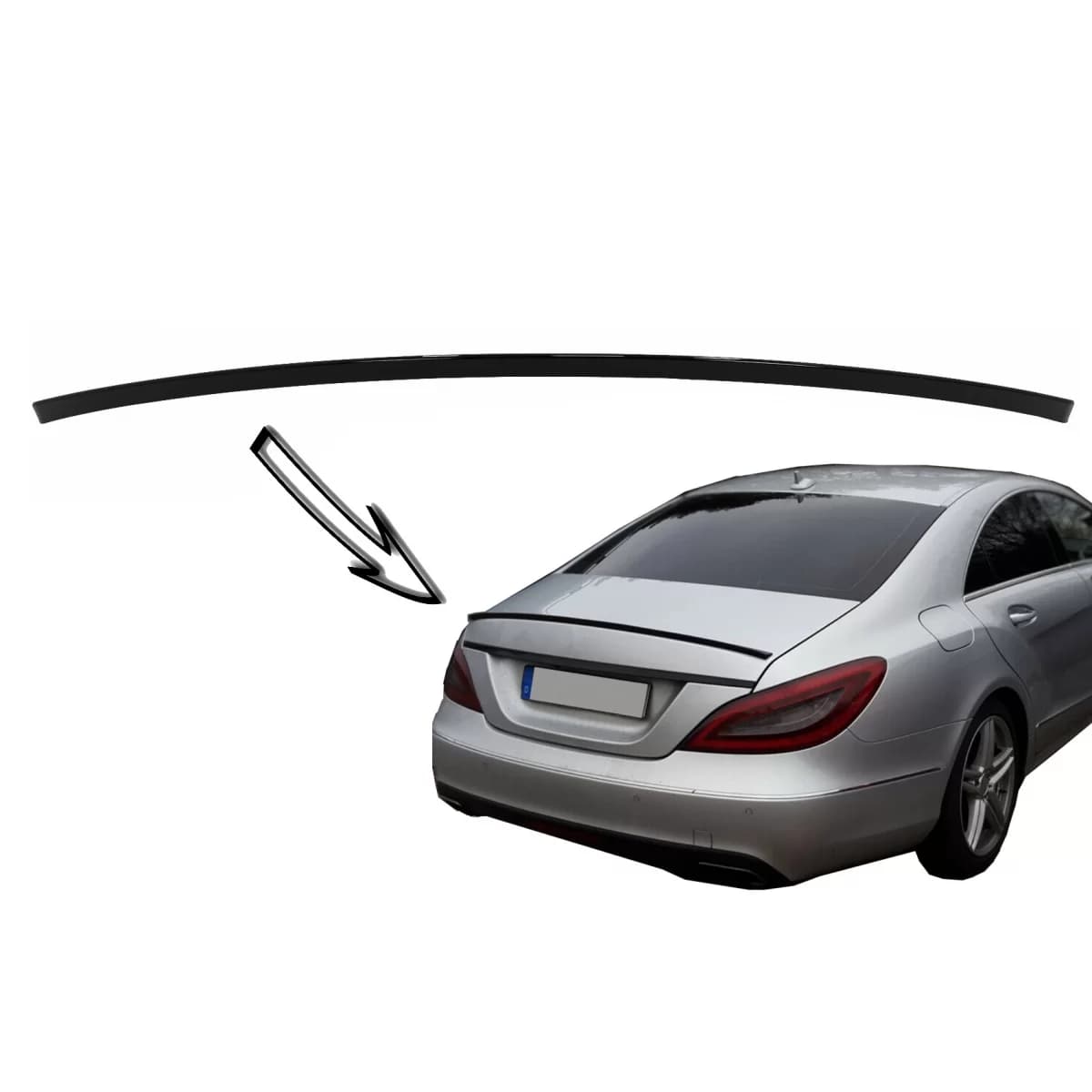 Trunk Spoiler suitable for Mercedes CLS Class W218 Limousine (2010-2018) Piano Black