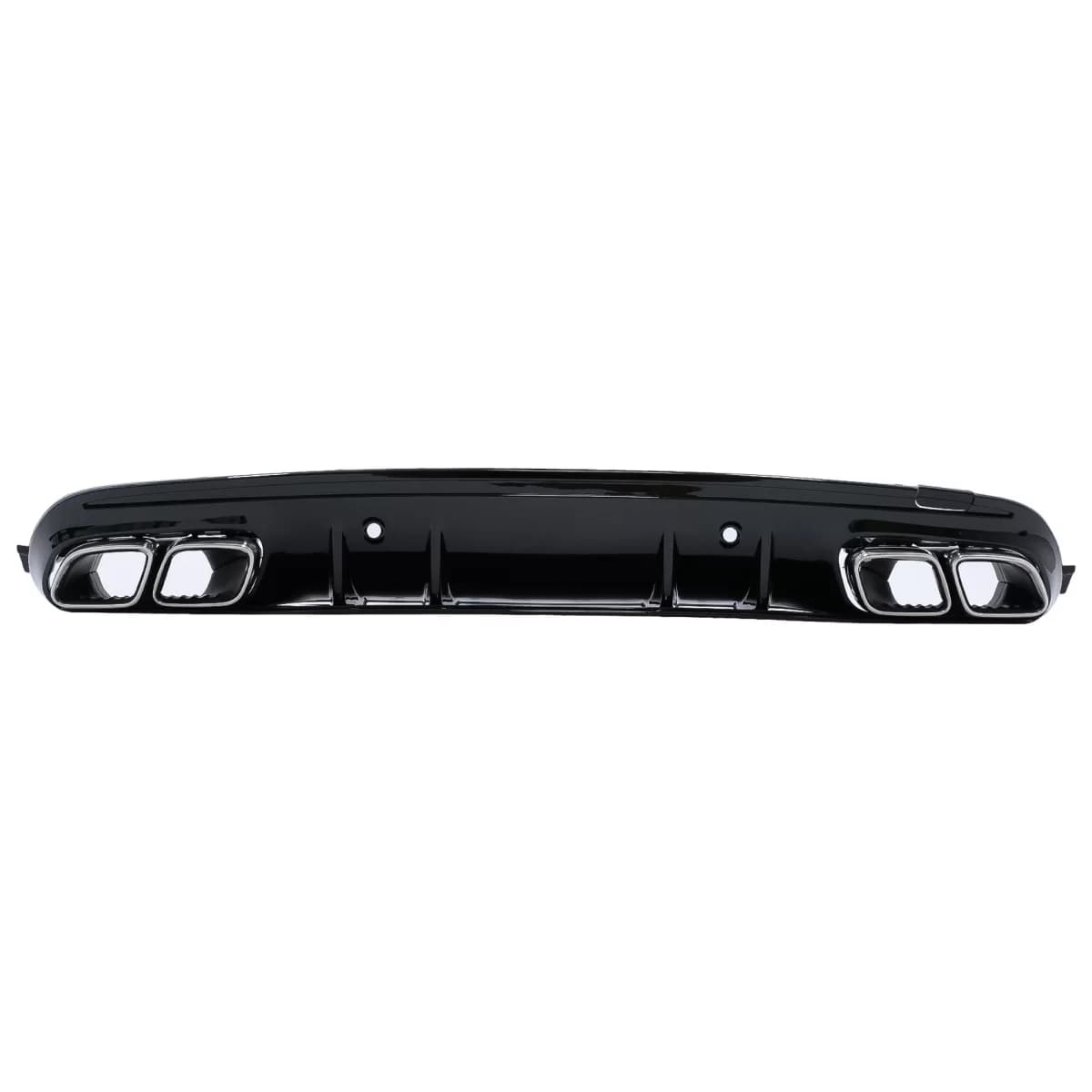 Rear Bumper Diffuser suitable for Mercedes C-Class W205 S205 (2014-2020) C63S Design Silver Tips Only for Sport Line
