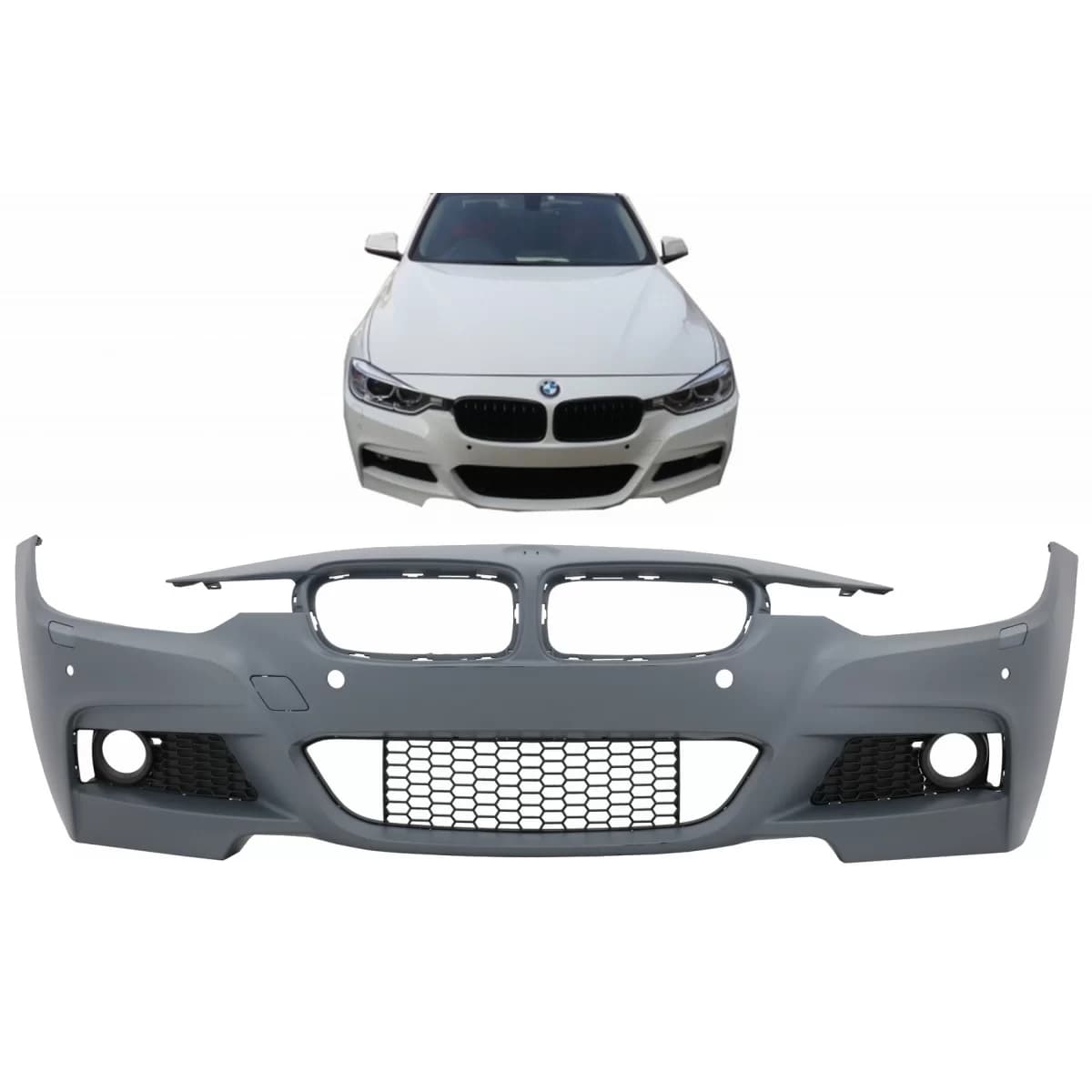Front Bumper suitable for BMW 3 Series F30 F31 (2011-2019) M-Technik Design Without Fog Lights
