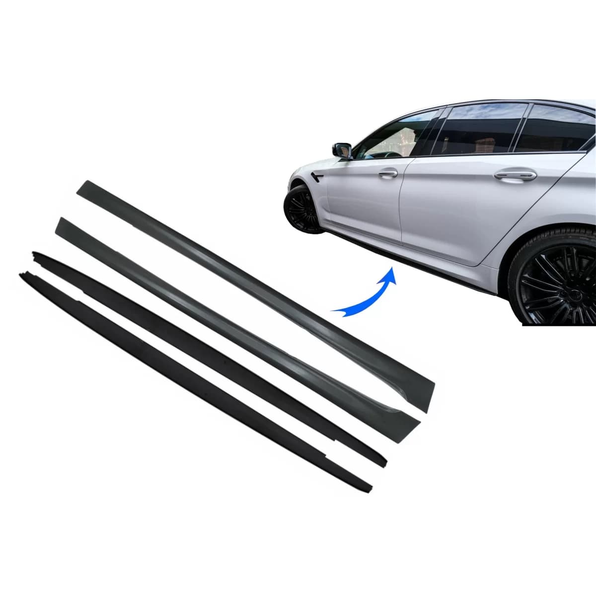Side Skirts with Extensions suitable for BMW 5 Series G30 Limousine G31 Touring (2017-2023) M5 Design