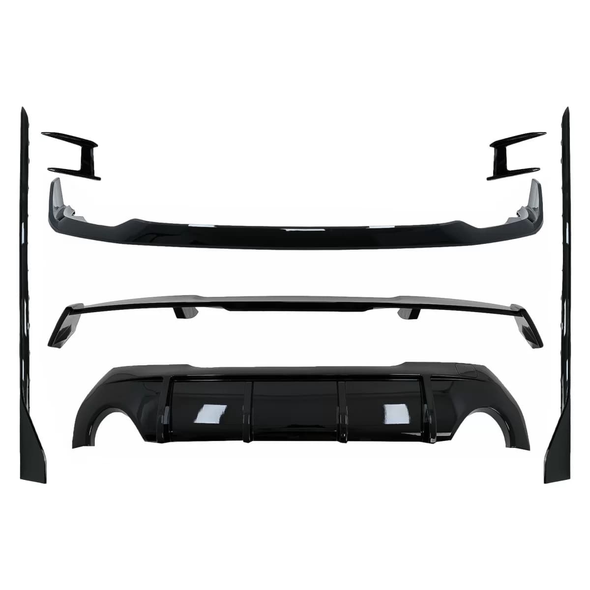 Aero Body Kit Front Bumper Lip and Air Diffuser suitable for BMW 1 Series F40 M Sport (2019-Up) Piano Black
