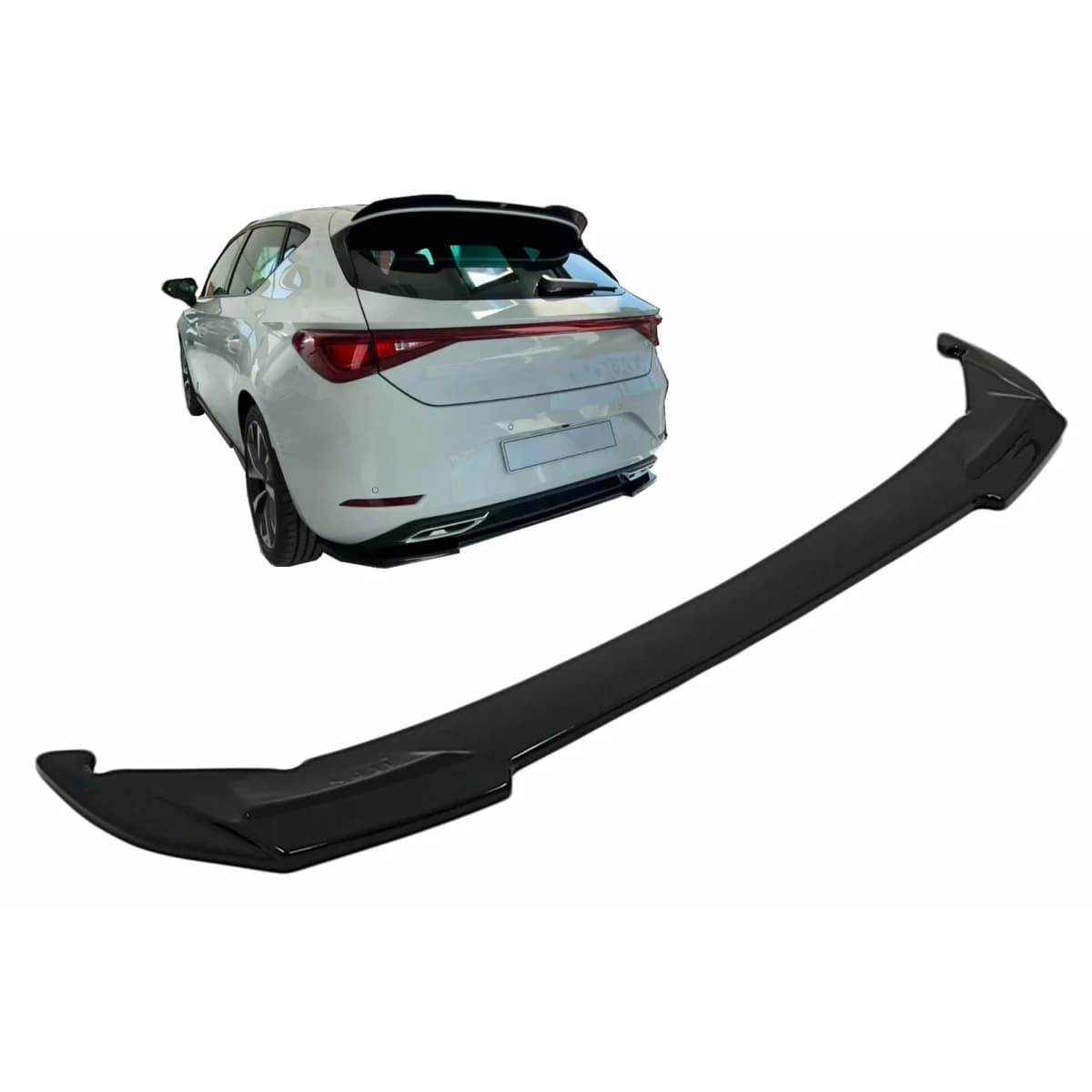 Rear Bumper Spoiler Splitter suitable for Seat Leon Mk4 FR (2020-up) Piano Black