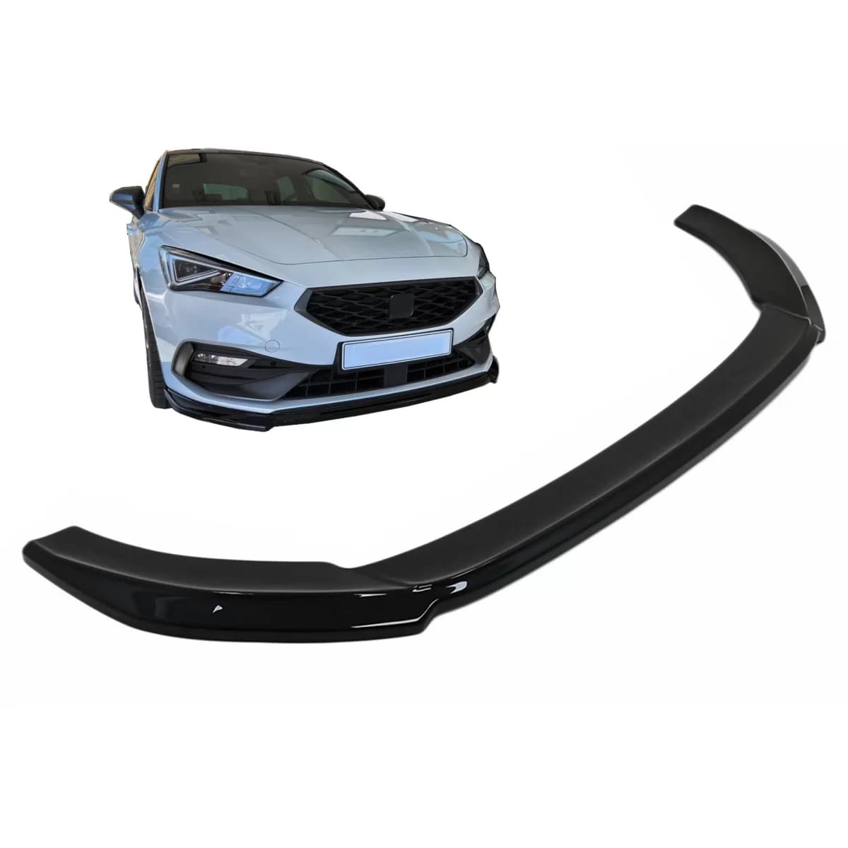 Front Bumper Spoiler Lip suitable for Seat Leon MK4 FR (2020-up) Piano Black