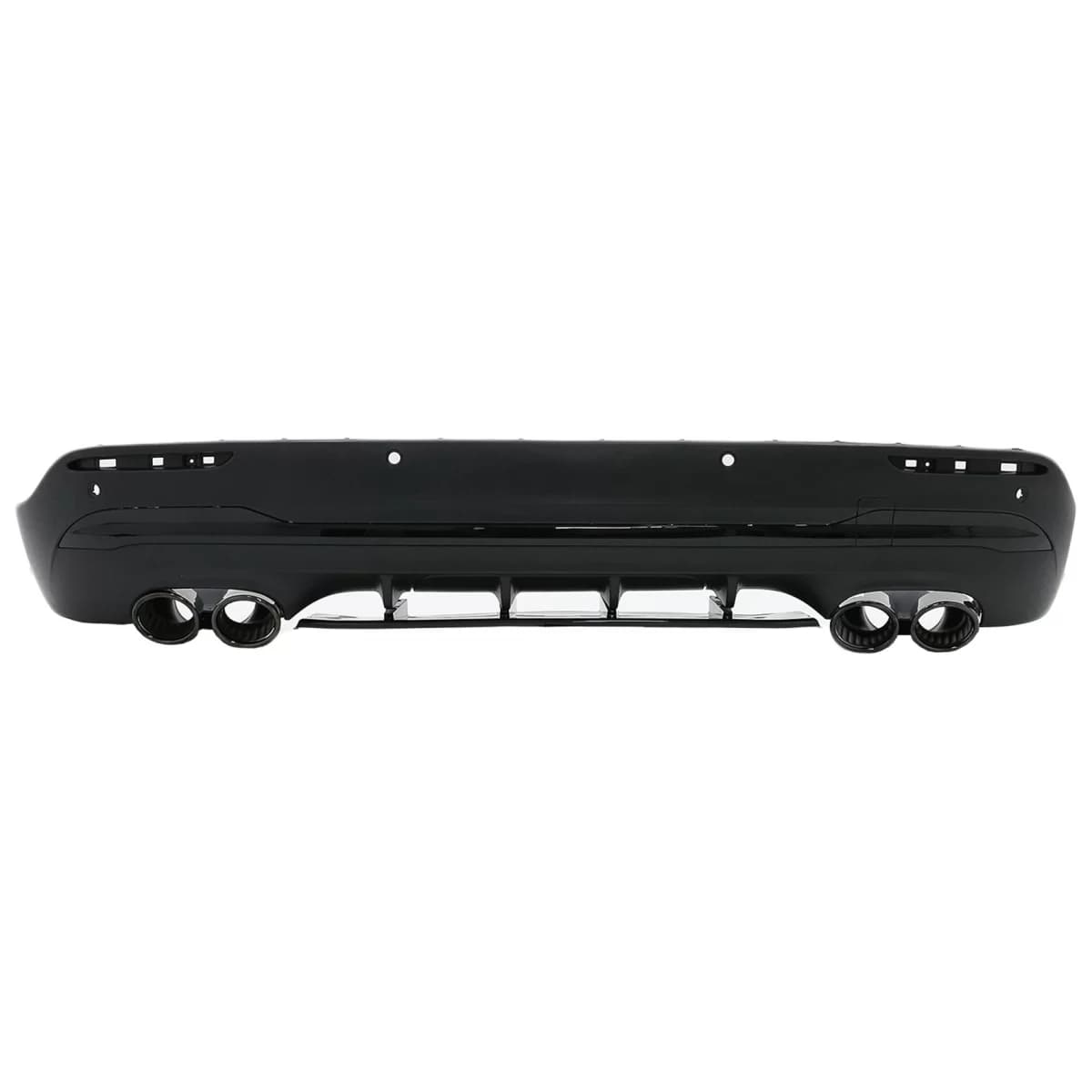 Rear Diffuser and Piano Black Exhaust Tips suitable for Mercedes GLA SUV H247 Sport Line (2020-) Aero 45S Design Night Package