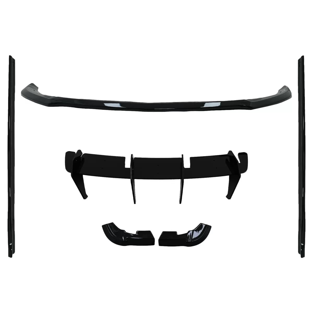 Aero Body Kit suitable for Mercedes A-Class W176 Sport Line (2015-2018) Piano Black