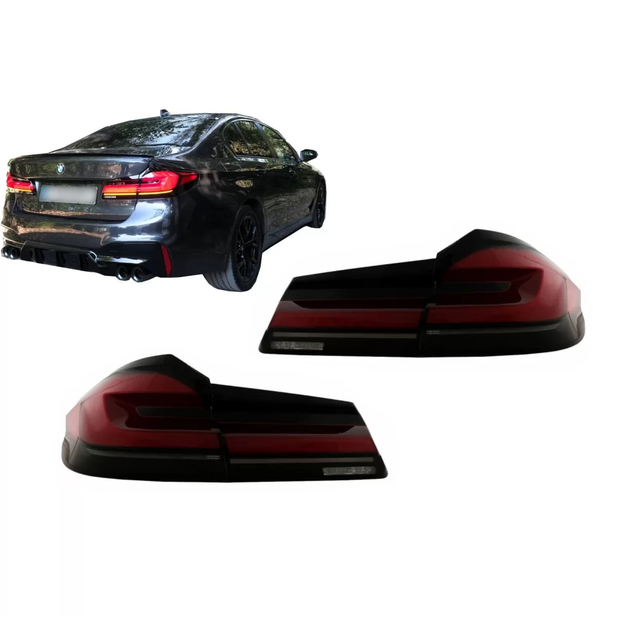 Full LED Taillights suitable for BMW 5 Series G30 Sedan (2017-2019) LCI Design with Static Turning Lights