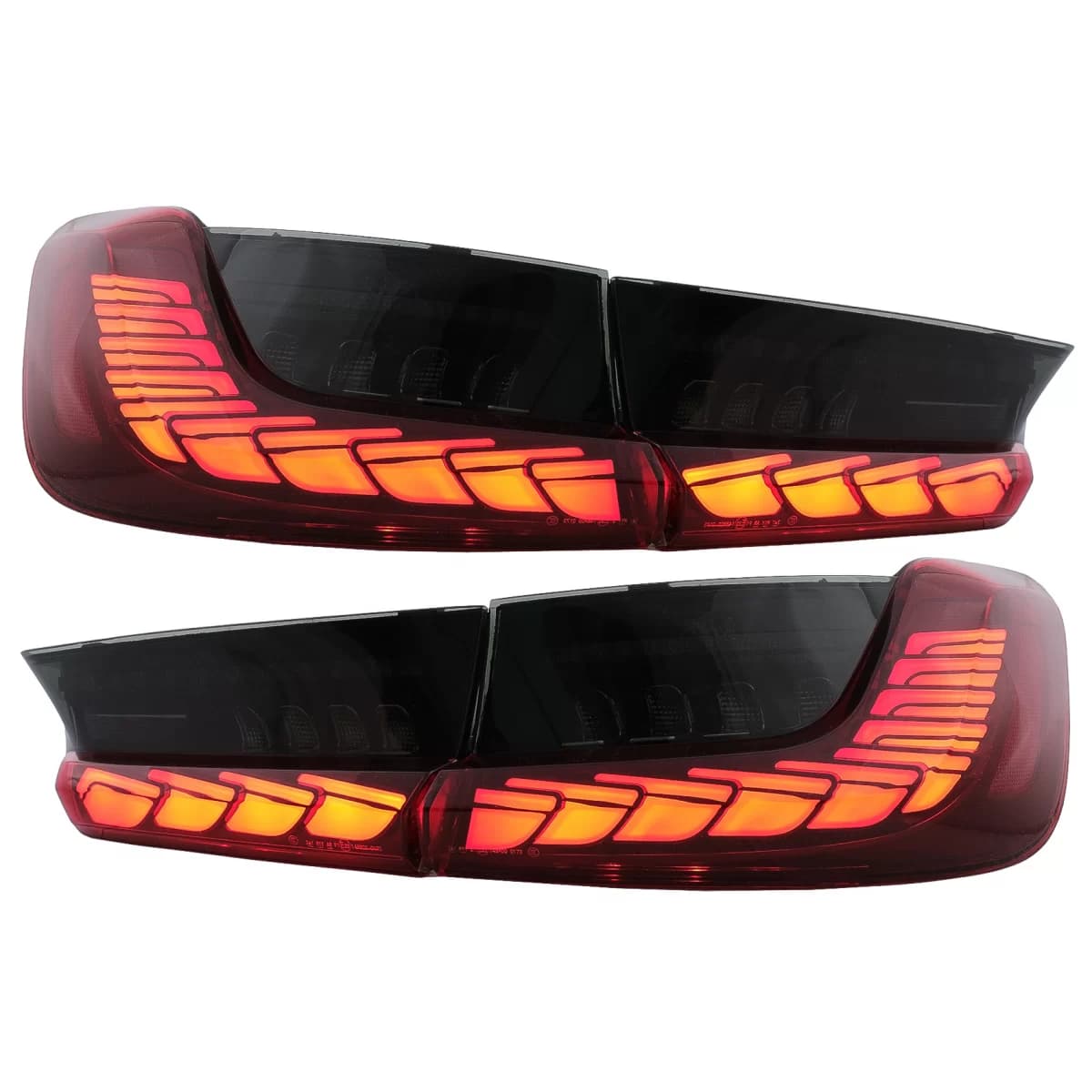 Full LED Taillights suitable for BMW 3 Series G20 G28 M3 G80 Sedan (2018-2022) Red Smoke with Dynamic Sequential Turning Light