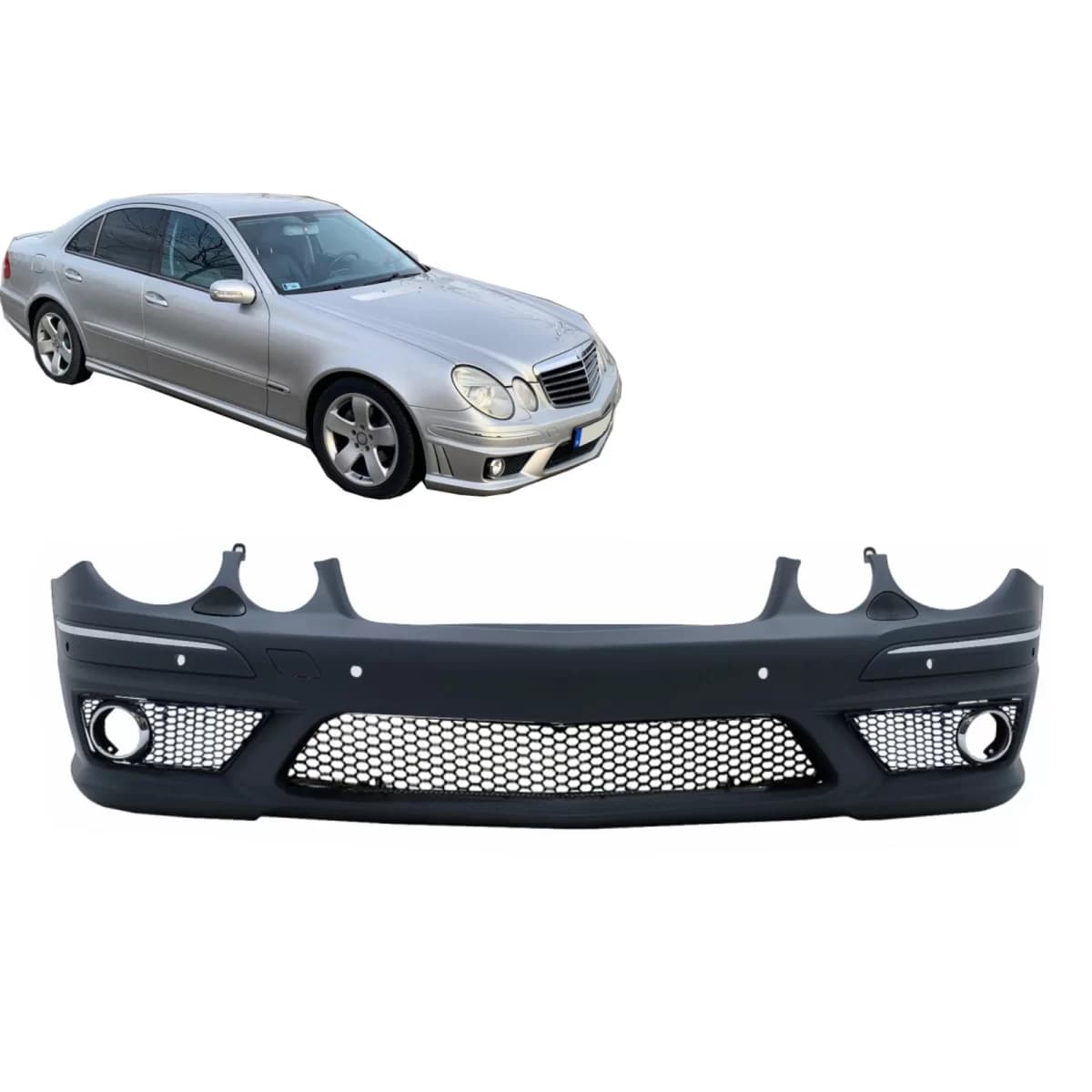 Front Bumper suitable for Mercedes E-Class W211 Facelift (2006-2009) without Fog Lights