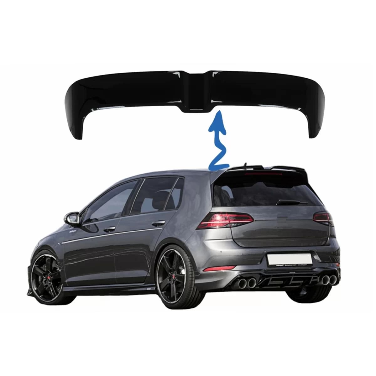 Roof Spoiler suitable for VW Golf 7 VII (2012-2017) GTI OETT Design Piano Black