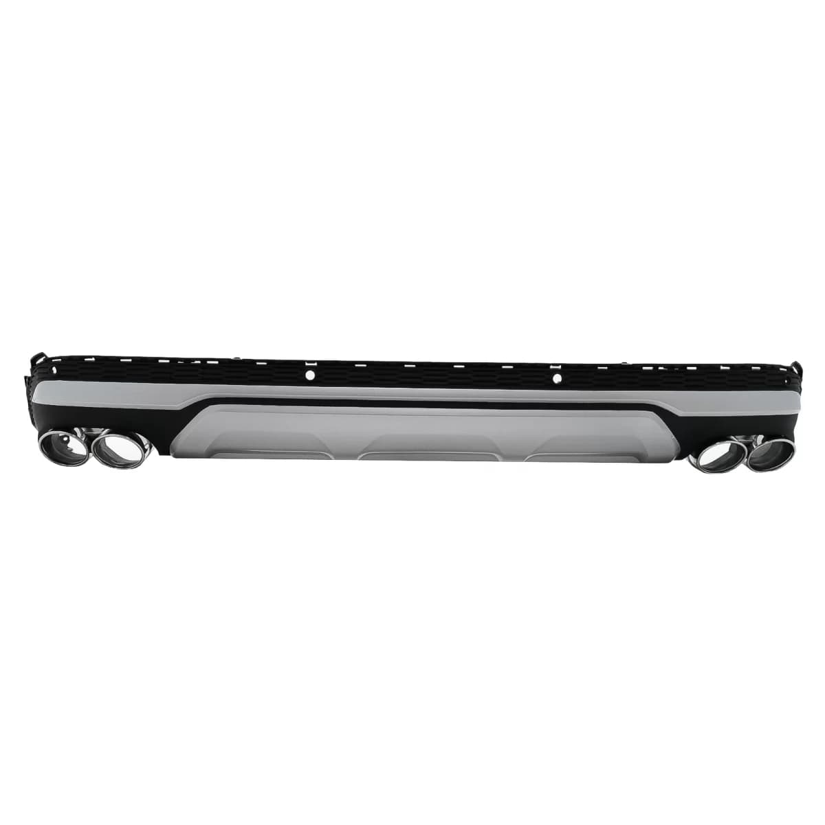 Rear Bumper Valance Diffuser Double Outlet with Exhaust Muffler Tips suitable for Audi Q7 SUV 4M Facelift (2020-2025) SQ7 Design