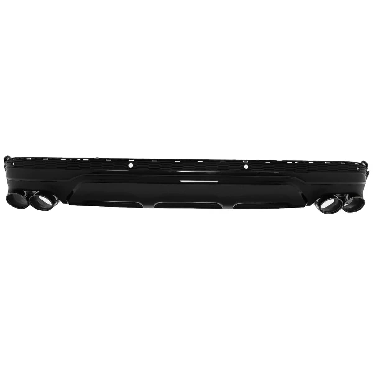 Rear Bumper Valance Diffuser Double Outlet with Black Exhaust Muffler Tips suitable for Audi Q7 SUV 4M Facelift (2020-2025) SQ7 Design