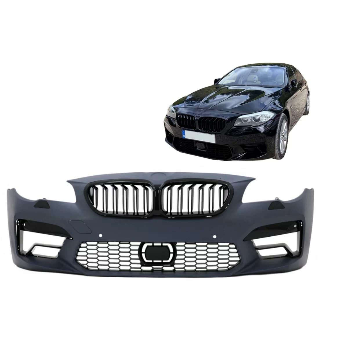 Front Bumper with Central Grilles suitable for BMW 5 Series F10 F11 (2011-2017) M5 2020 Style