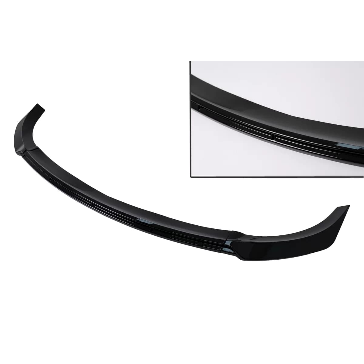 Front Bumper Spoiler Lip suitable for Tesla Model Y (2020-Up) Piano Black Add-On