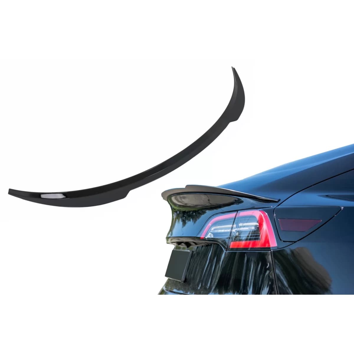 Trunk Spoiler suitable for Tesla Model 3 (2017-up) Piano Black