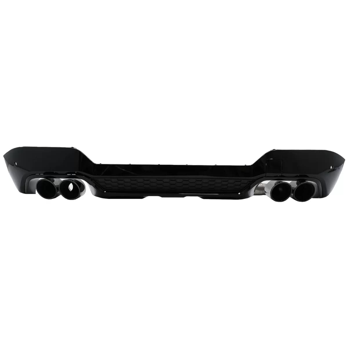 Rear Bumper Valance Diffuser Double Outlet with Exhaust Tips suitable for BMW X3 G01 LCI M-Sport (2021-2023) Piano Black