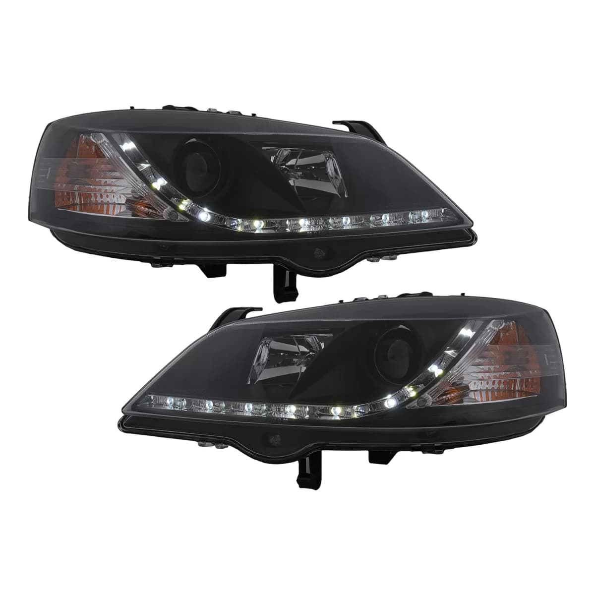 LED DRL Headlights suitable for Opel Astra G (09.1997-02.2004) Black