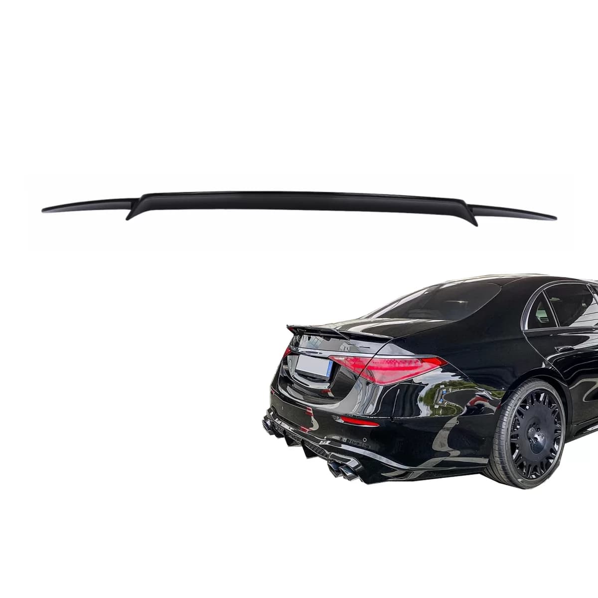 Trunk Spoiler suitable for Mercedes S-Class W223 Limousine (2020-up) Piano Black