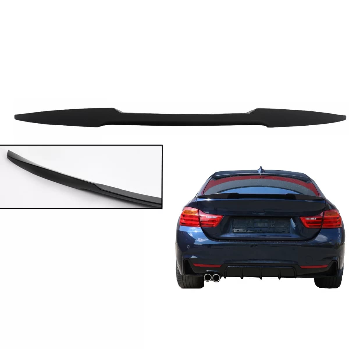 Trunk Spoiler suitable for BMW 4 Series Gran Coupe F36 (2014-2019) M4 Design Black