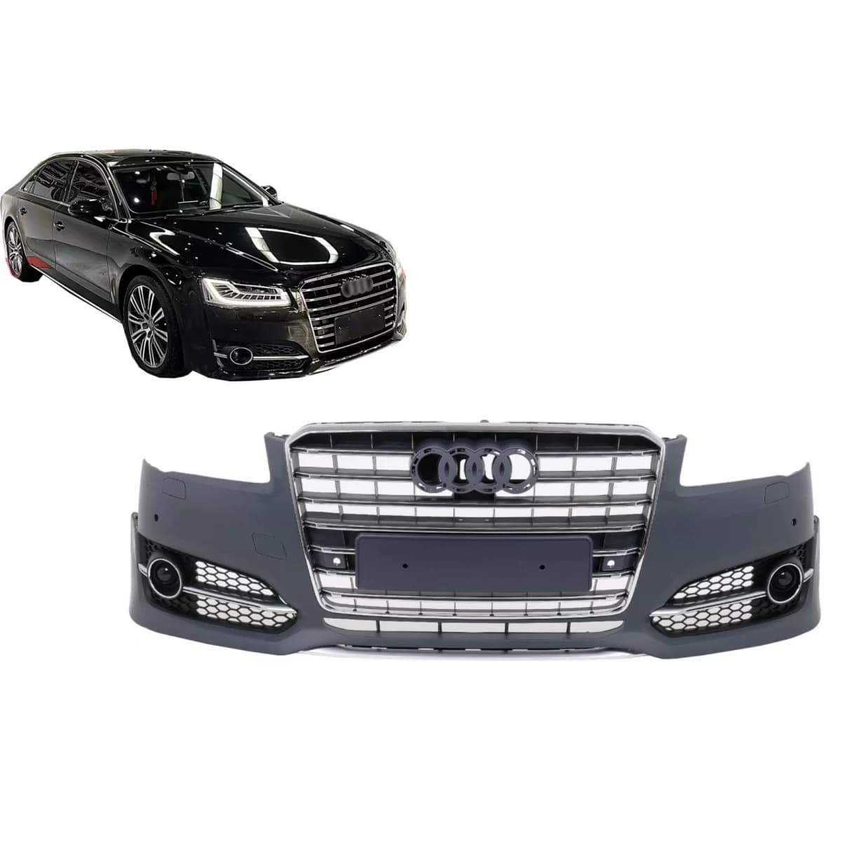 Front Bumper suitable for Audi A8 D4 Facelift D4.5 (2014-2017) S8 Design