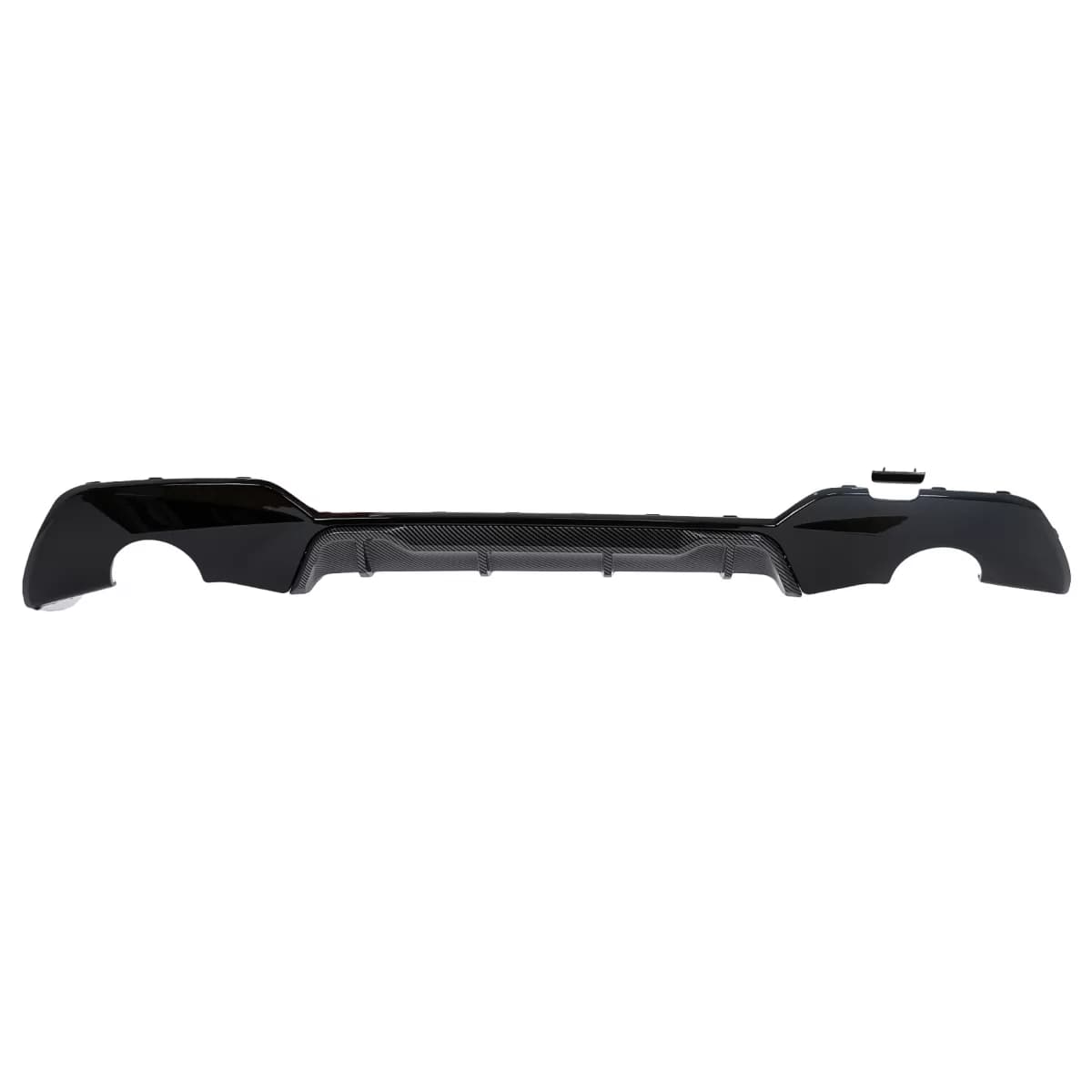 Rear Bumper Diffuser Double Outlet for Single Exhaust suitable for BMW 3 Series G20 G28 Sedan G21 Touring (2018-2022) Middle Insertion Carbon Look