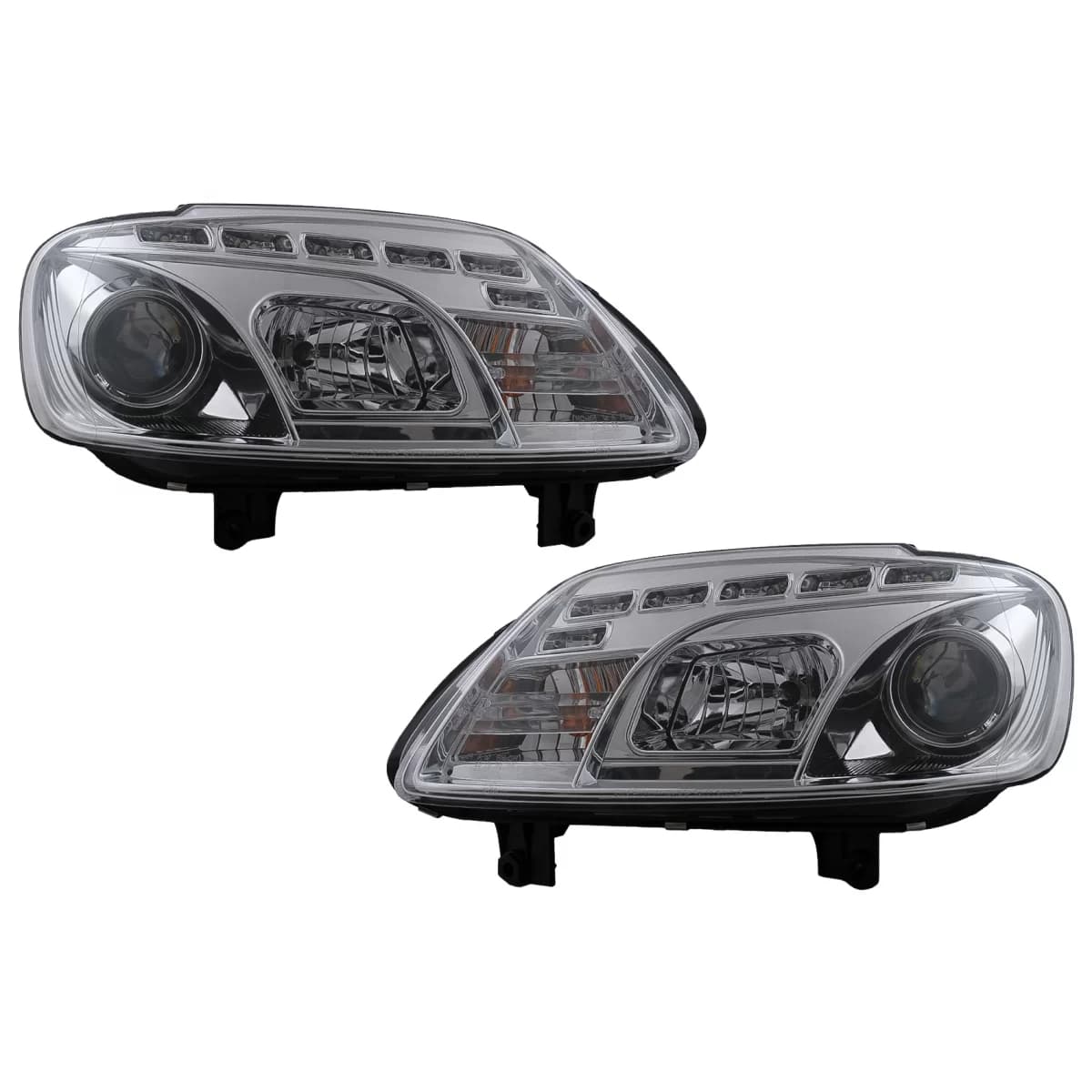 LED DRL Headlights suitable for VW Touran 1T/ Caddy (02.2003-10.2006) Chrome