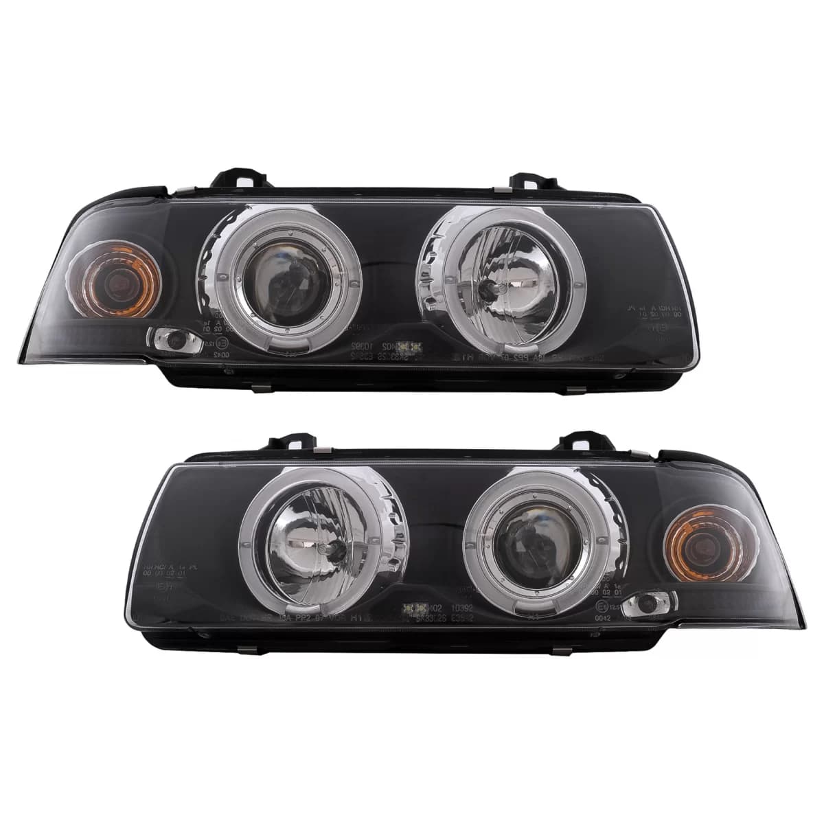 Angel Eyes Headlights suitable for BMW 3 Series E36 Coupe Cabrio (1991-08.1999) Black