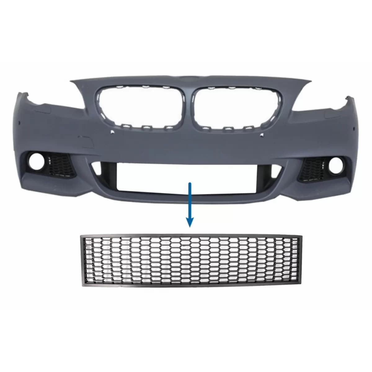 Front Bumper Central Lower Grille suitable for BMW 5 Series F10 F11 M-Tech (2009-2017)