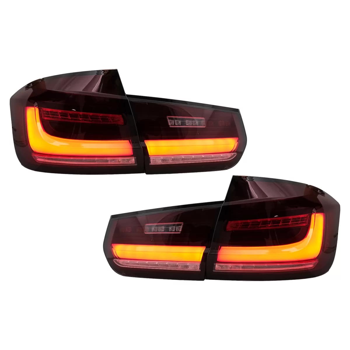 FULL LED BAR Taillights suitable for BMW 3 Series F30 Pre LCI & LCI (2011-2019) Red Clear with Dynamic Sequential Turning Light