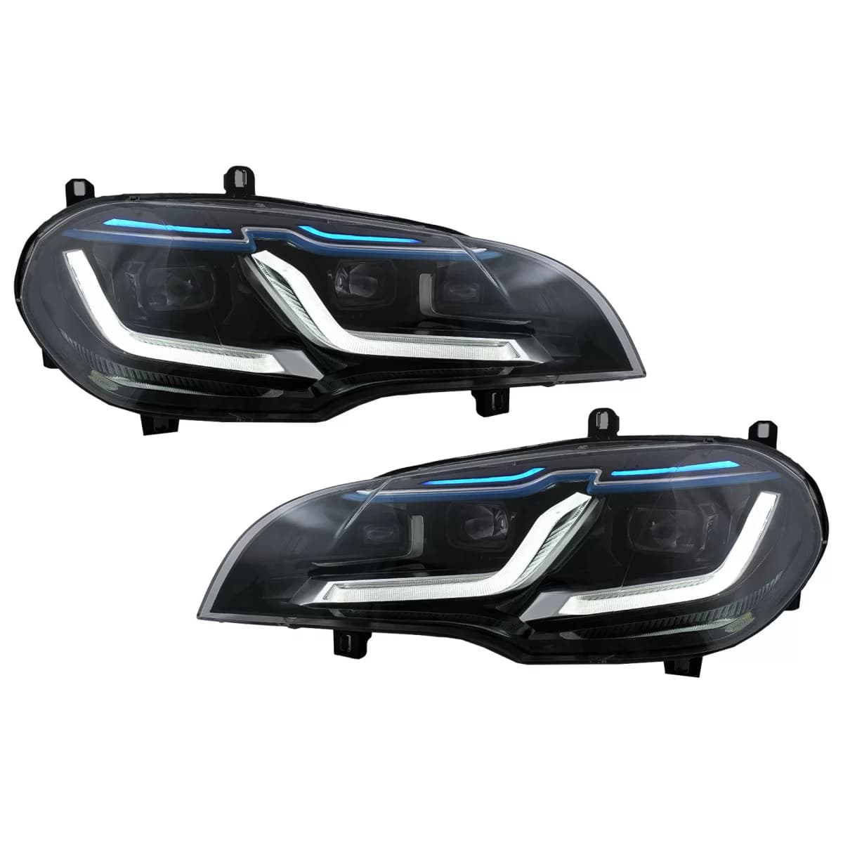 LED Headlights suitable for BMW X5 E70 (2007-2014) Conversion from HID to LED Black
