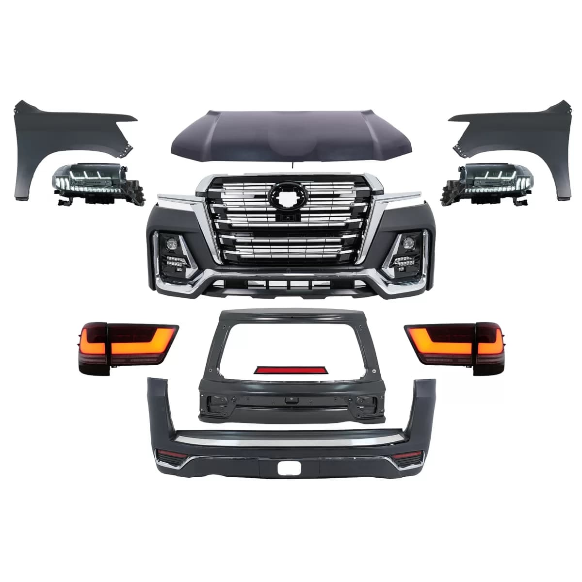 Conversion Body Kit suitable for Toyota Land Cruiser FJ200 Retrofit Assembly (2008-2015) to 2022 Design