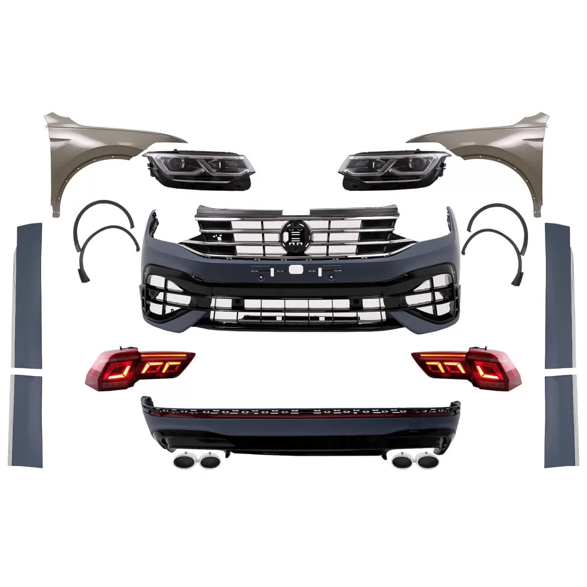 Body Kit suitable for VW Tiguan II Mk2 AD BW (2016-2019) Conversion to 2021 R Design