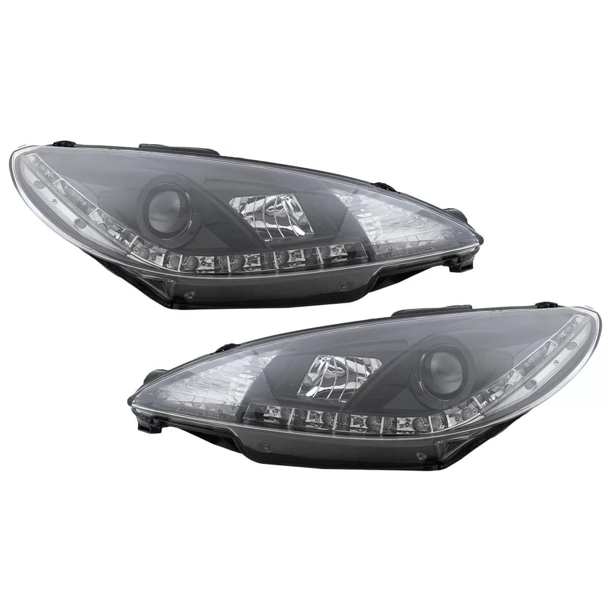LED DRL Headlights suitable for Peugeot 206 (1998-2002) Black
