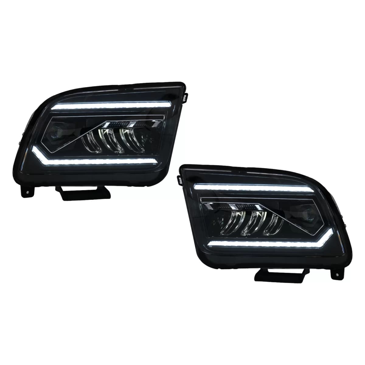 LED Headlights suitable for Ford Mustang V Pre-Facelift (2005-2009) Black Dynamic Sequential Turning Lights