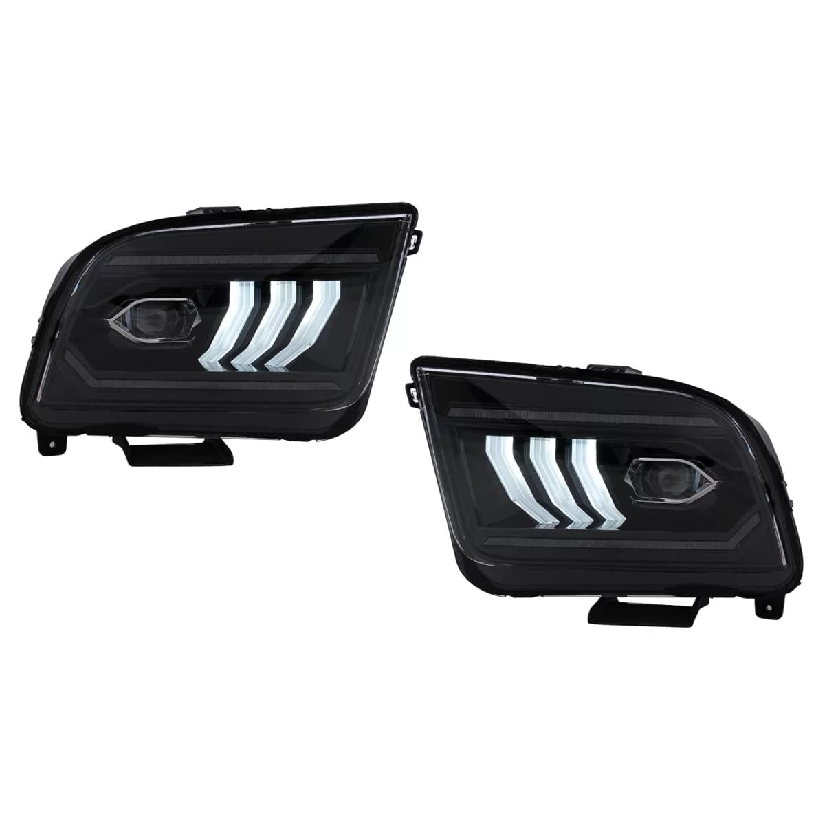 LED Headlights suitable for Ford Mustang V Pre-Facelift (2005-2009) Black Dynamic Sequential Turning Lights