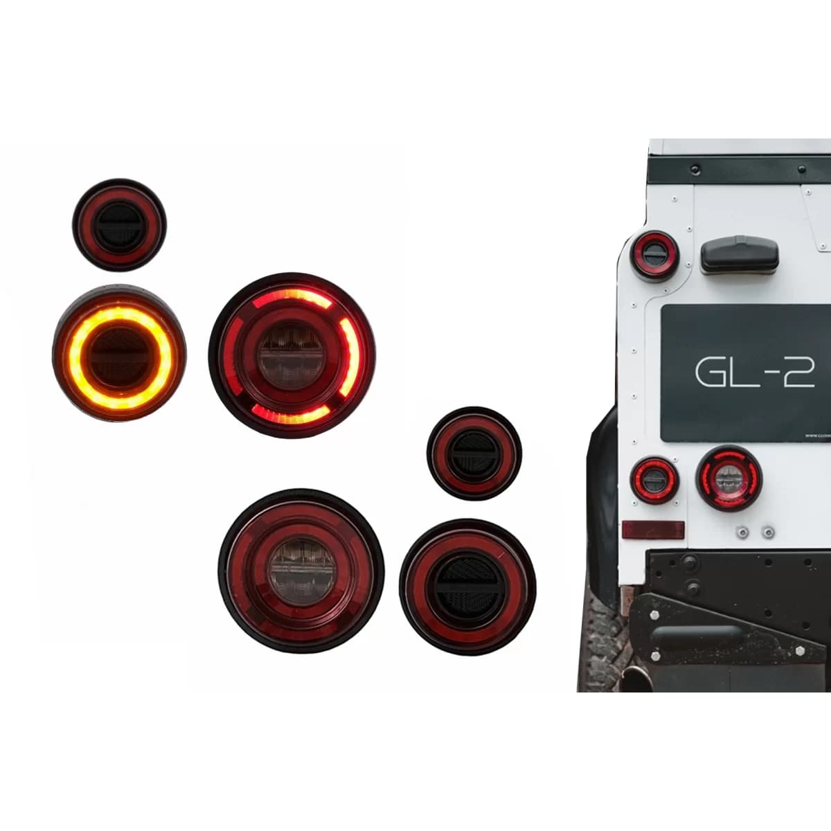 Glohh GL-2 LED Taillights suitable for Land Rover Defender L316 (1990-2016)