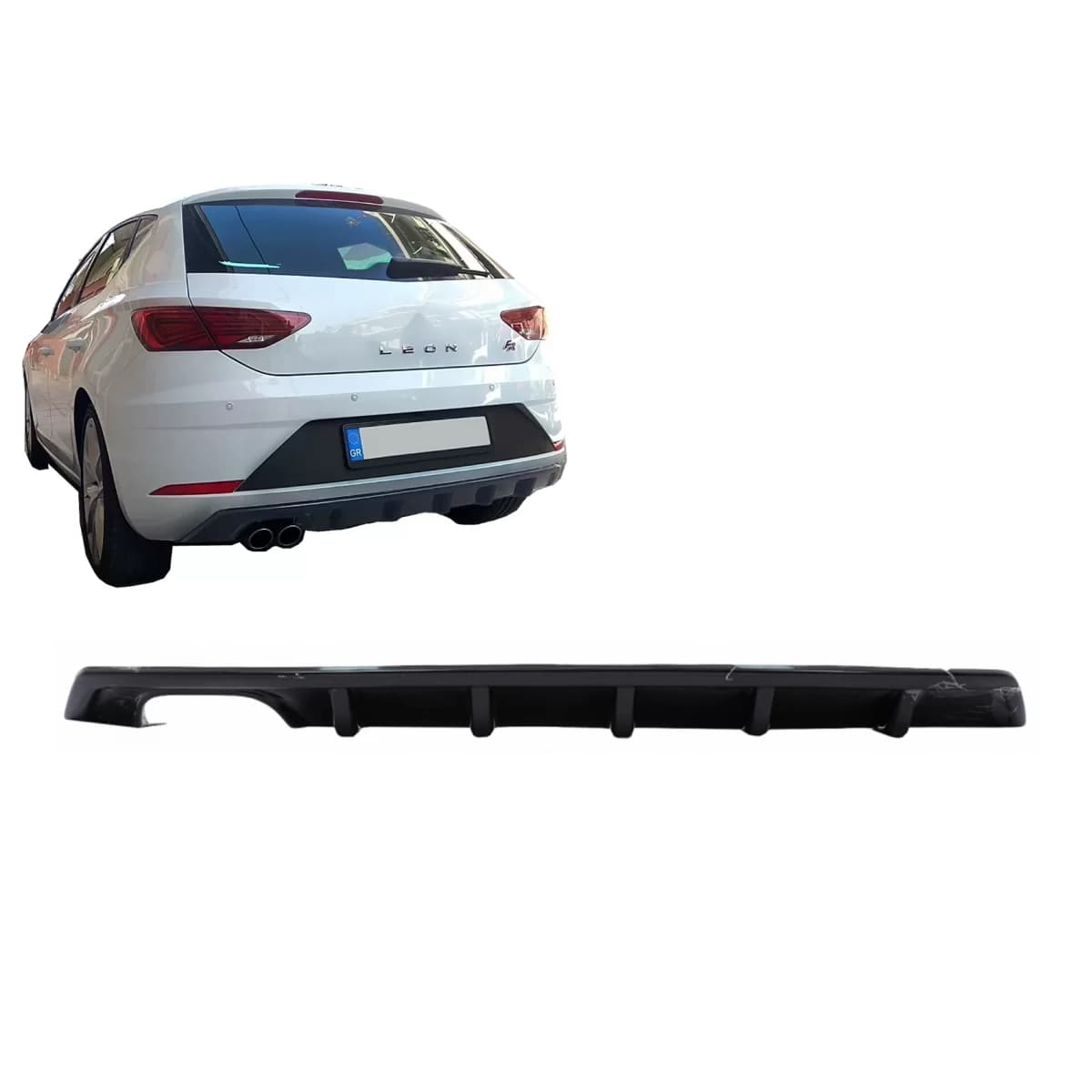 Rear Bumper Diffuser suitable for Seat Leon FR Mk3 Facelift 5F Hatchback (2017-2020)