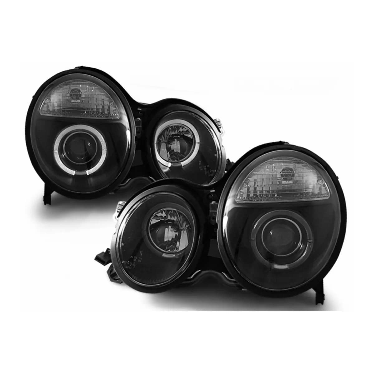 Angel Eyes Headlights suitable for Mercedes E-Class W210 S210 (06.1999-2002) Black