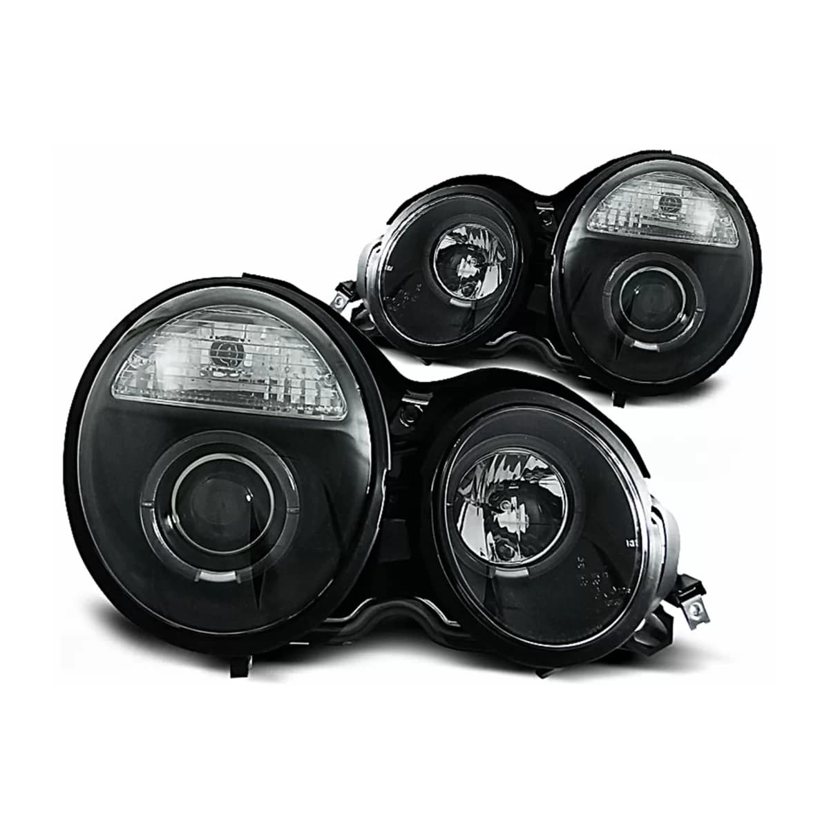 Angel Eyes Headlights suitable for Mercedes E-Class W210 S210 (1995-05.1999) Black