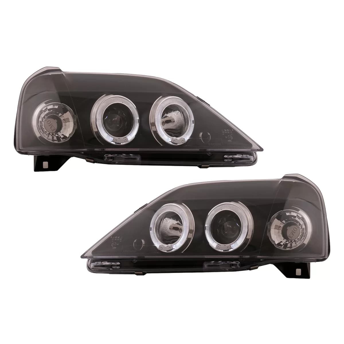 Angel Eyes Headlights suitable for Dacia Logan (2004-2008) Black