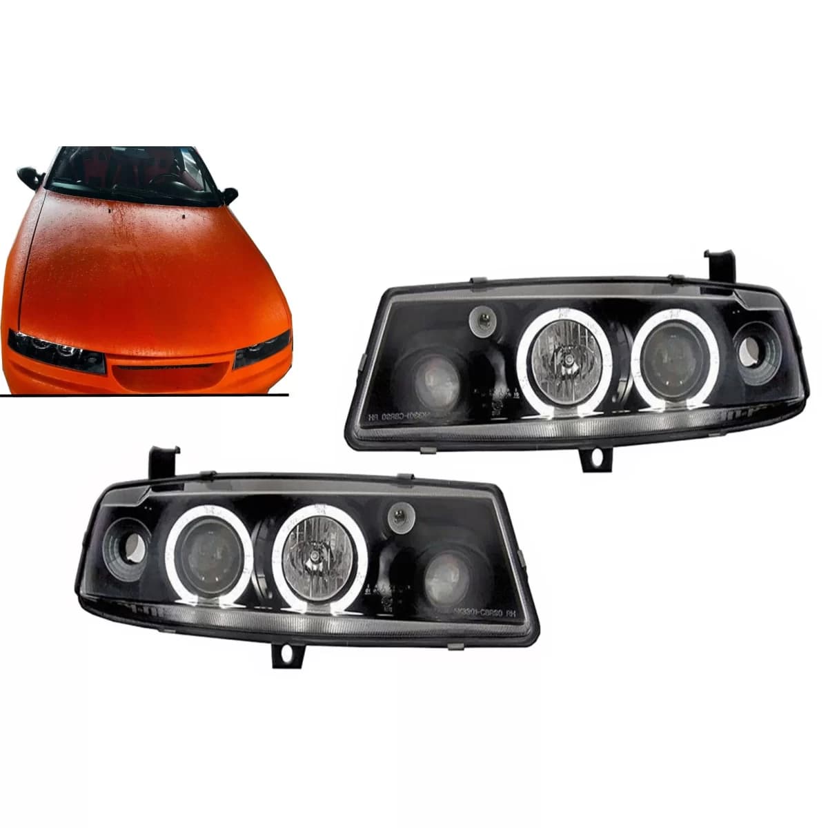 Angel Eyes Headlights suitable for Opel Calibra (08.1990-06.1997) Black