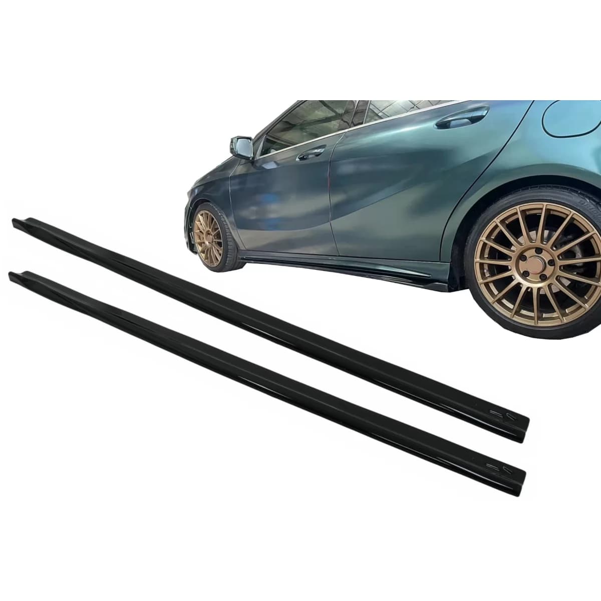 Side Skirts Extension suitable for Mercedes A-Class W176 Sport Line A45 Hatchback (2012-2018) Piano Black