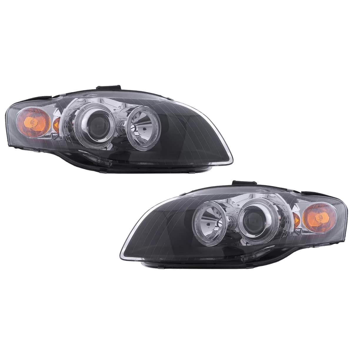 Angel Eyes Headlights suitable for Audi A4 B7 (11.2004-03.2008) Black