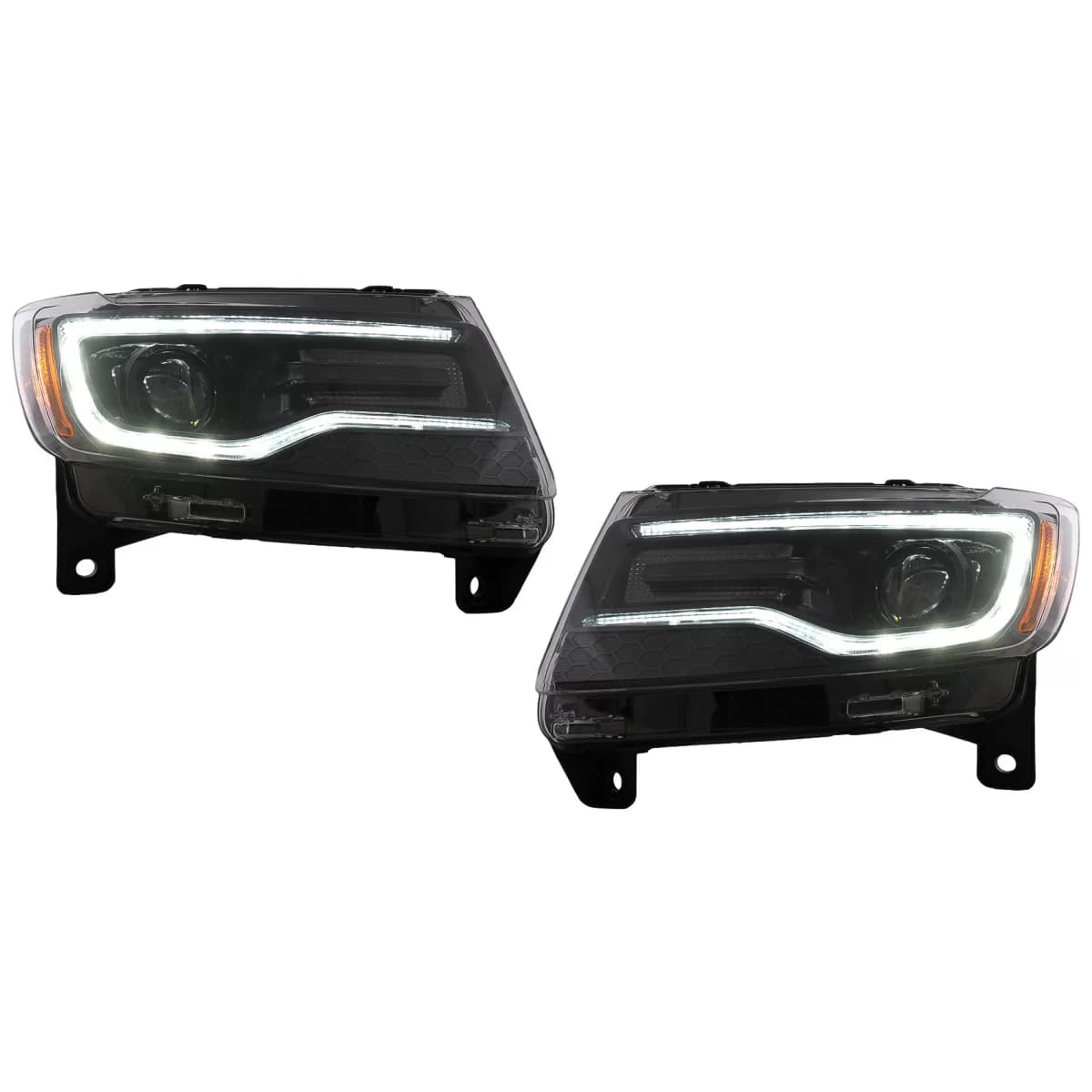LED Headlights suitable for Jeep Grand Cherokee IV WK2 (2011-2013) Dynamic Turning Lights