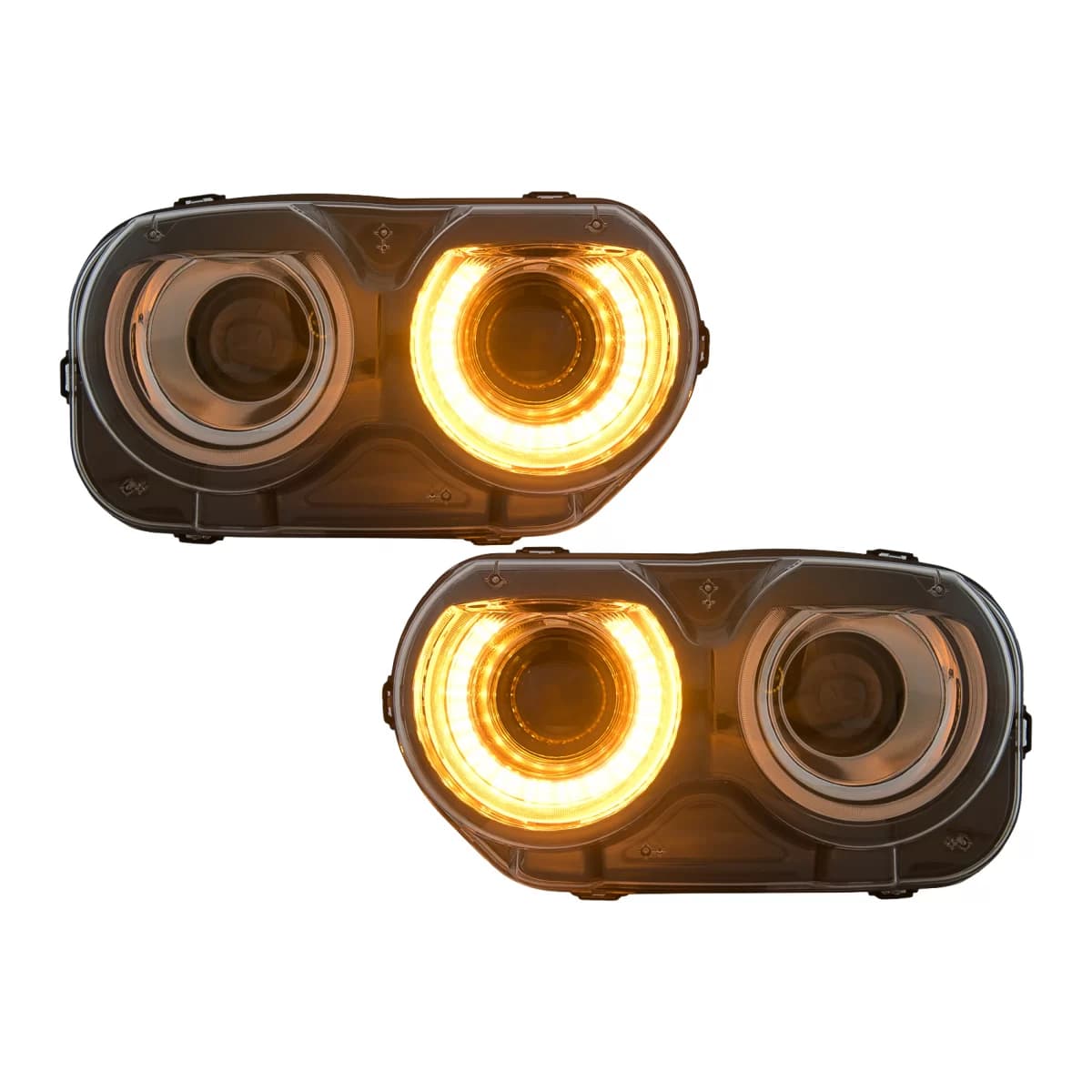 LED Headlights suitable for Dodge Challenger (2015-2023) Black RGB Lights