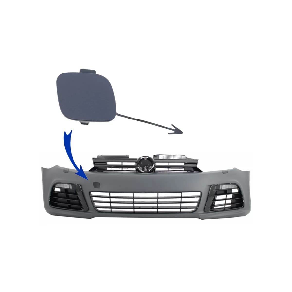 Tow Hook Cover suitable for VW Golf VI 6 (2008-2013) only Front Bumper R20 Design