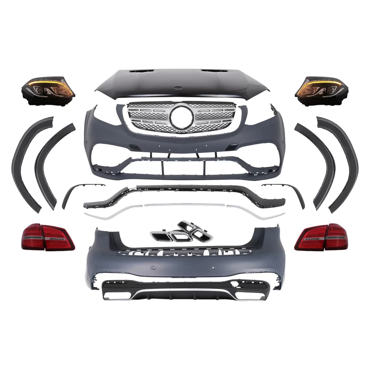 Complete Body Kit suitable for Mercedes GL-Class X166 (2012-2016) Conversion to 2016 GLS63 Design
