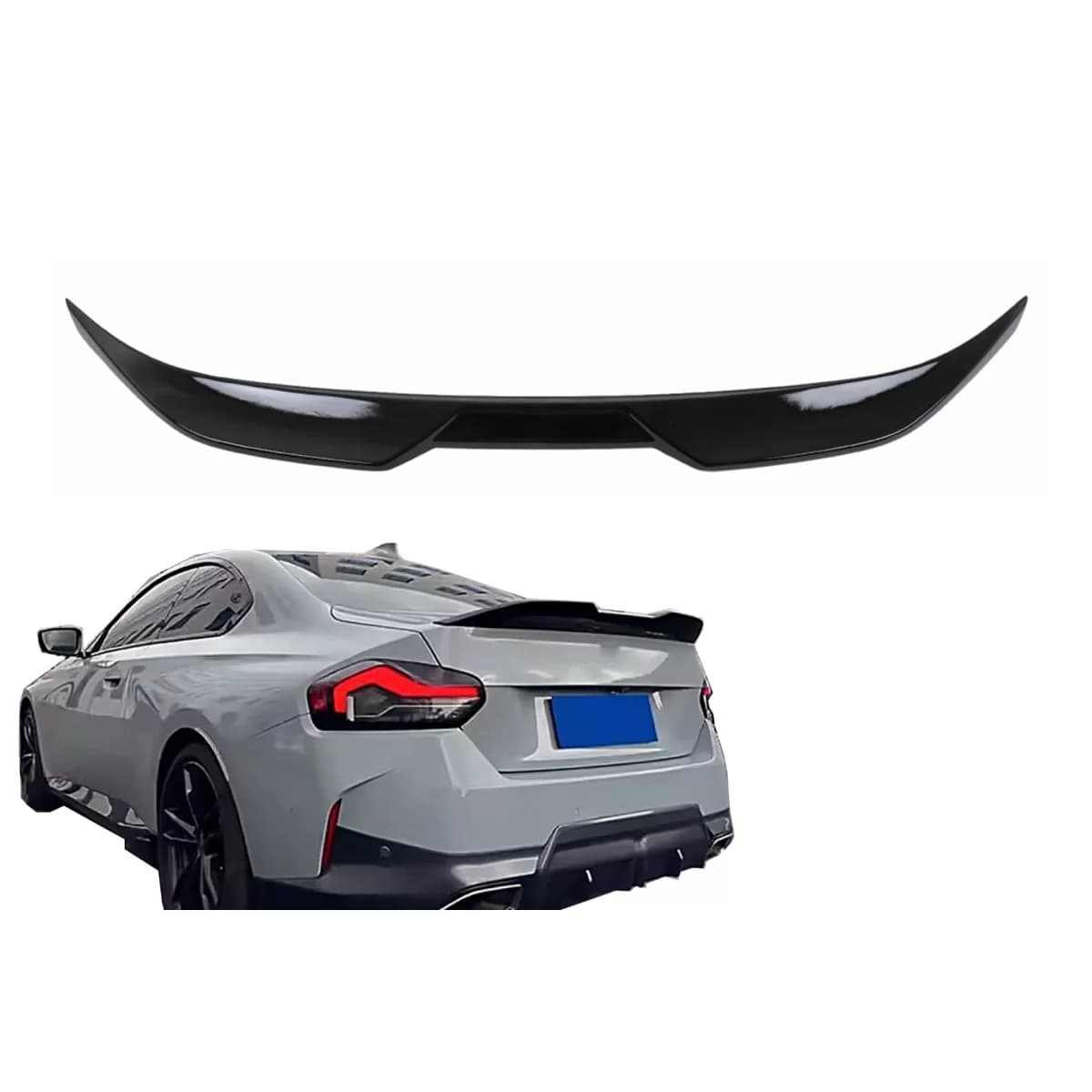 Trunk Boot Lid Spoiler Wing suitable for BMW 2 Series G42 Coupe (2022-up) Shiny Black