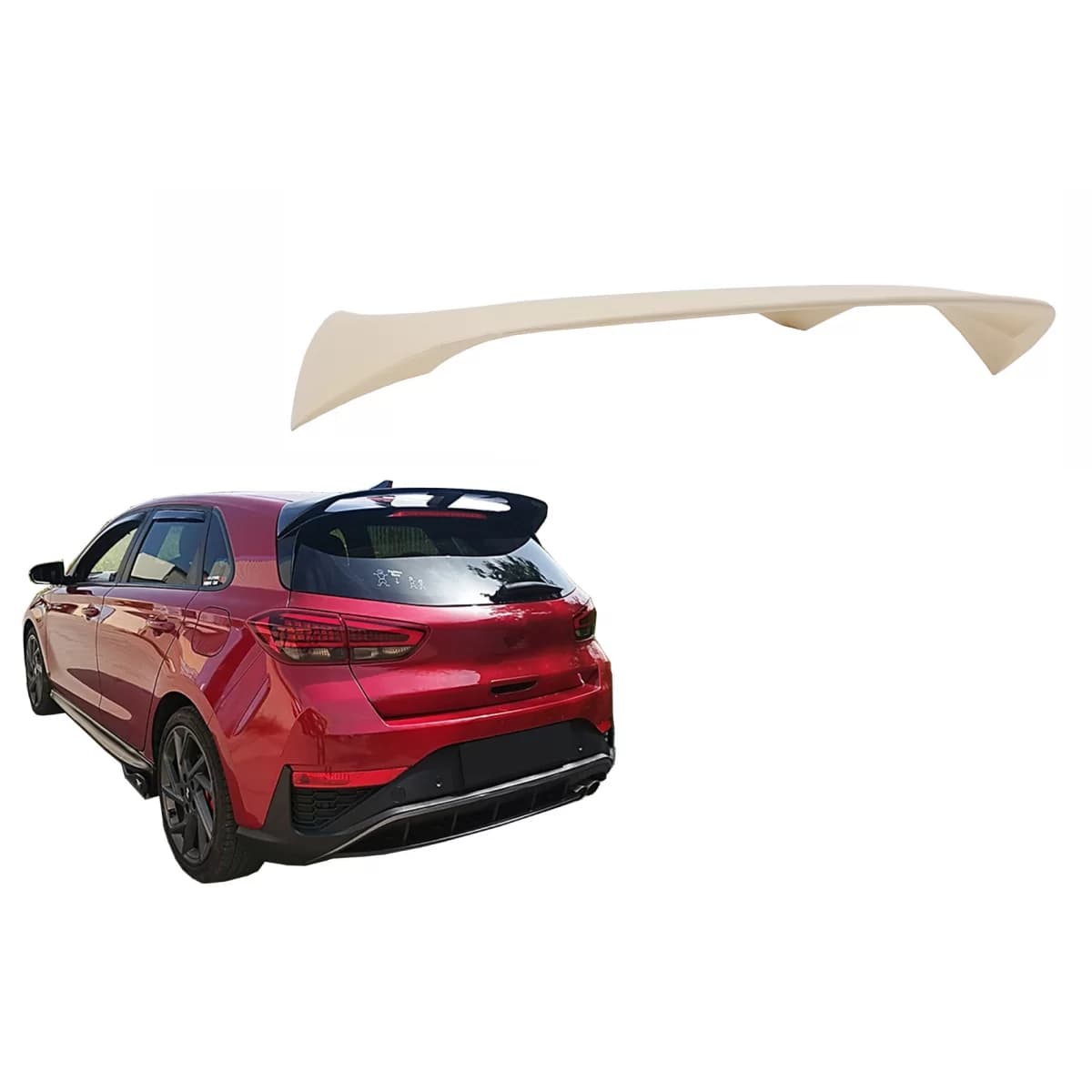 Roof Spoiler Wing suitable for Hyundai i30 Mk3 Hatchback (2016-up) Unpainted